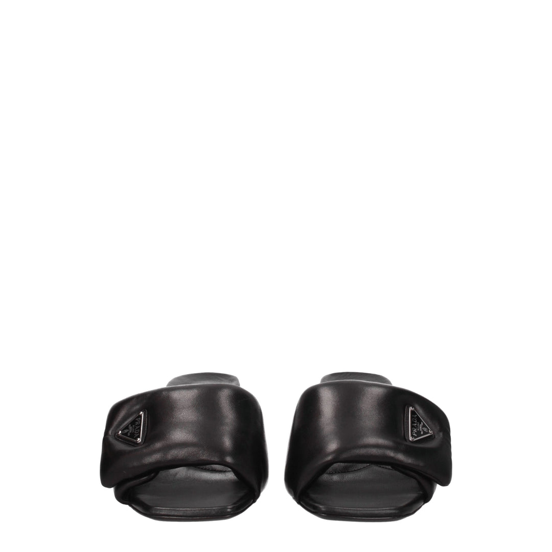 Prada Schwarze Leder-Plateaus
