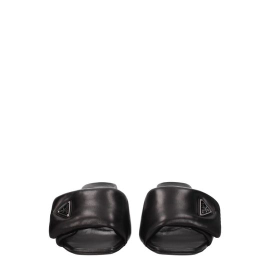 Prada Schwarze Leder-Plateaus