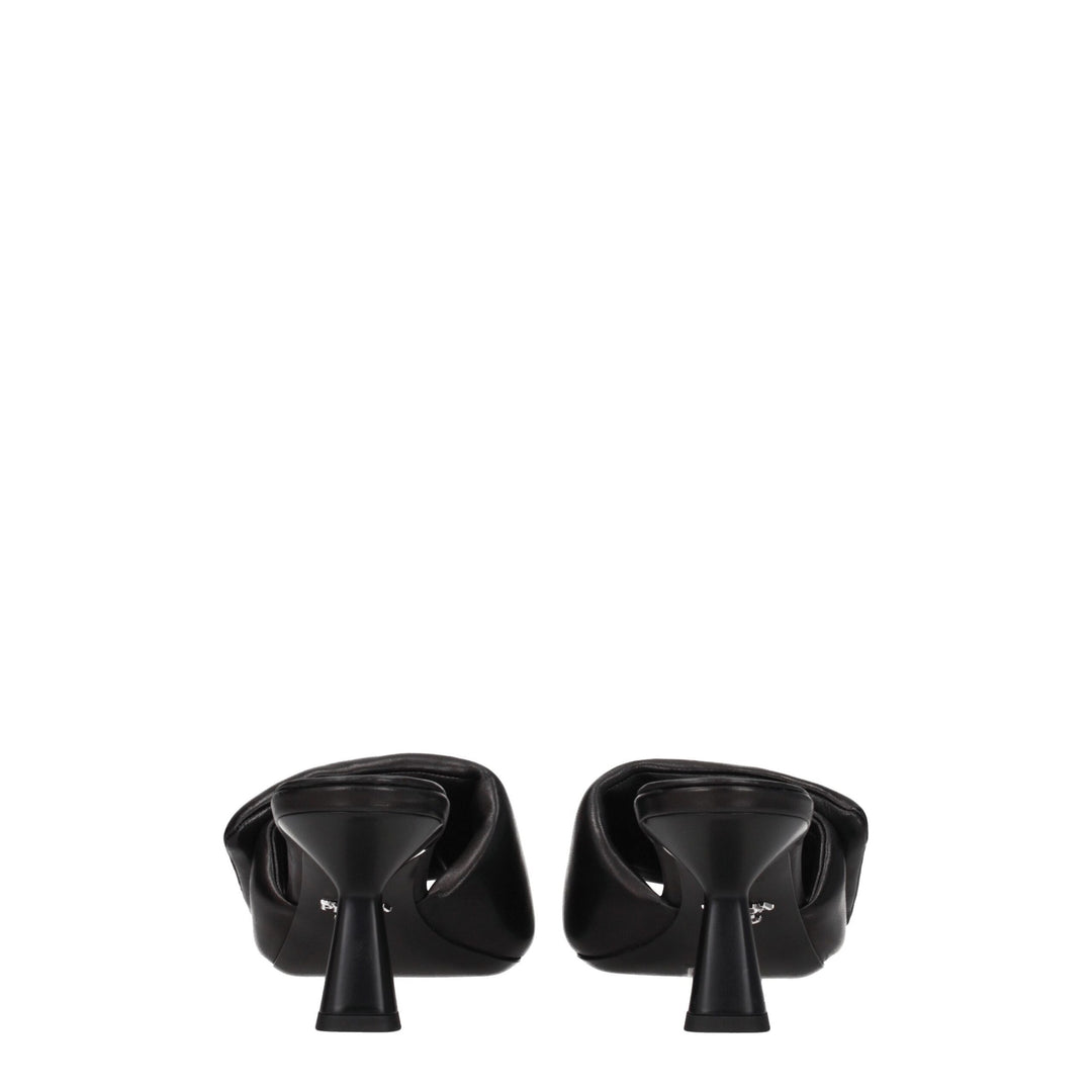 Prada Schwarze Leder-Plateaus