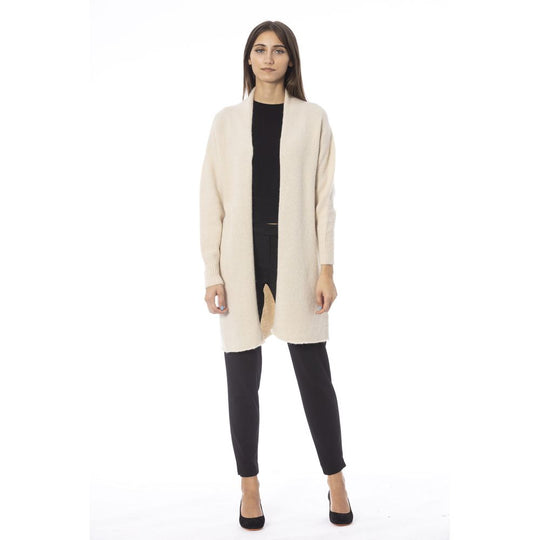 Alpha Studio Weiße Alpaka Damen Strickjacke