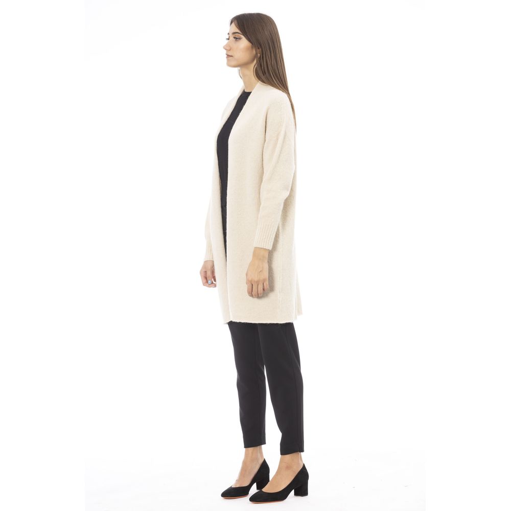 Alpha Studio Weiße Alpaka Damen Strickjacke