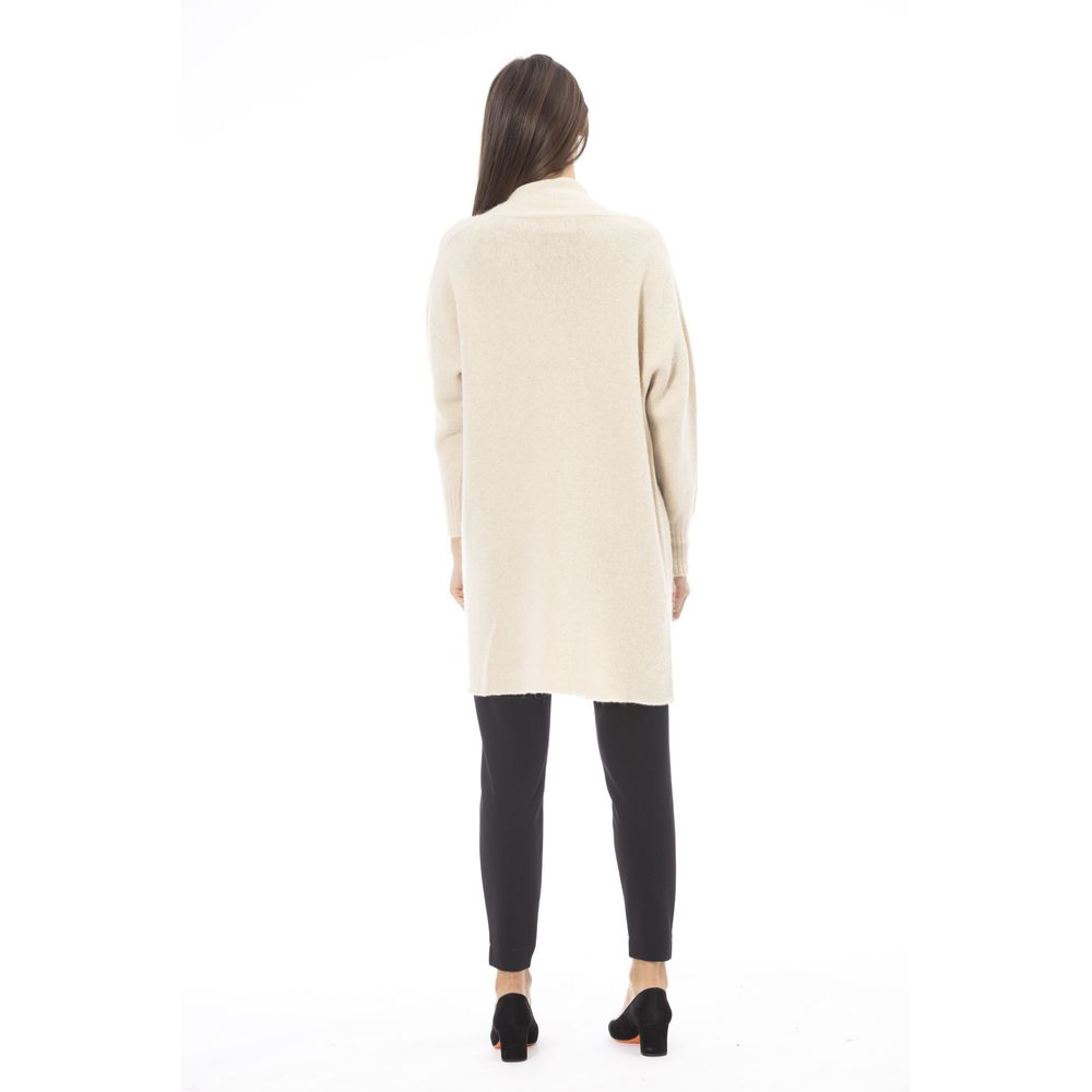 Alpha Studio Weiße Alpaka Damen Strickjacke