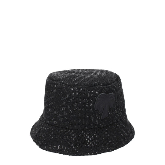 Palm Angels Schwarze Baumwoll-Eimerhüte