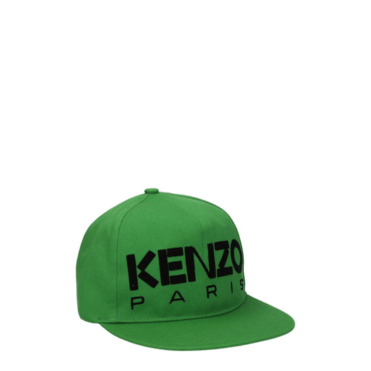 Kenzo Grüne Baumwollmützen (Baseballmütze)