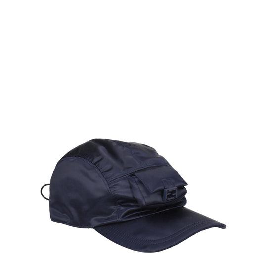 Fendi Blaue Polyamidmützen (Baseballmütze)