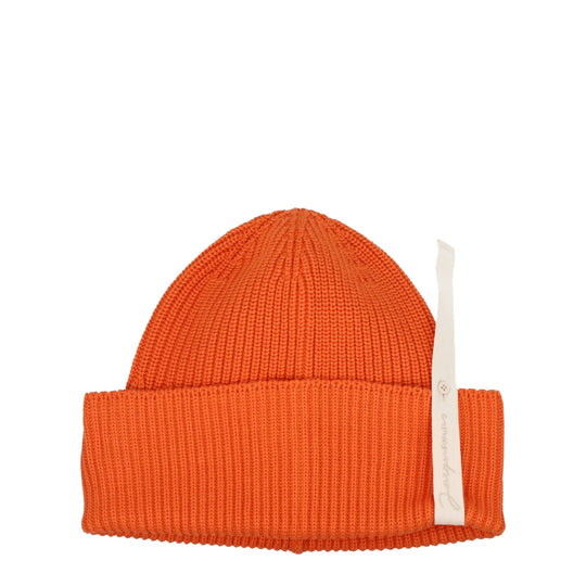 Jacquemus Orangefarbene Baumwollmütze