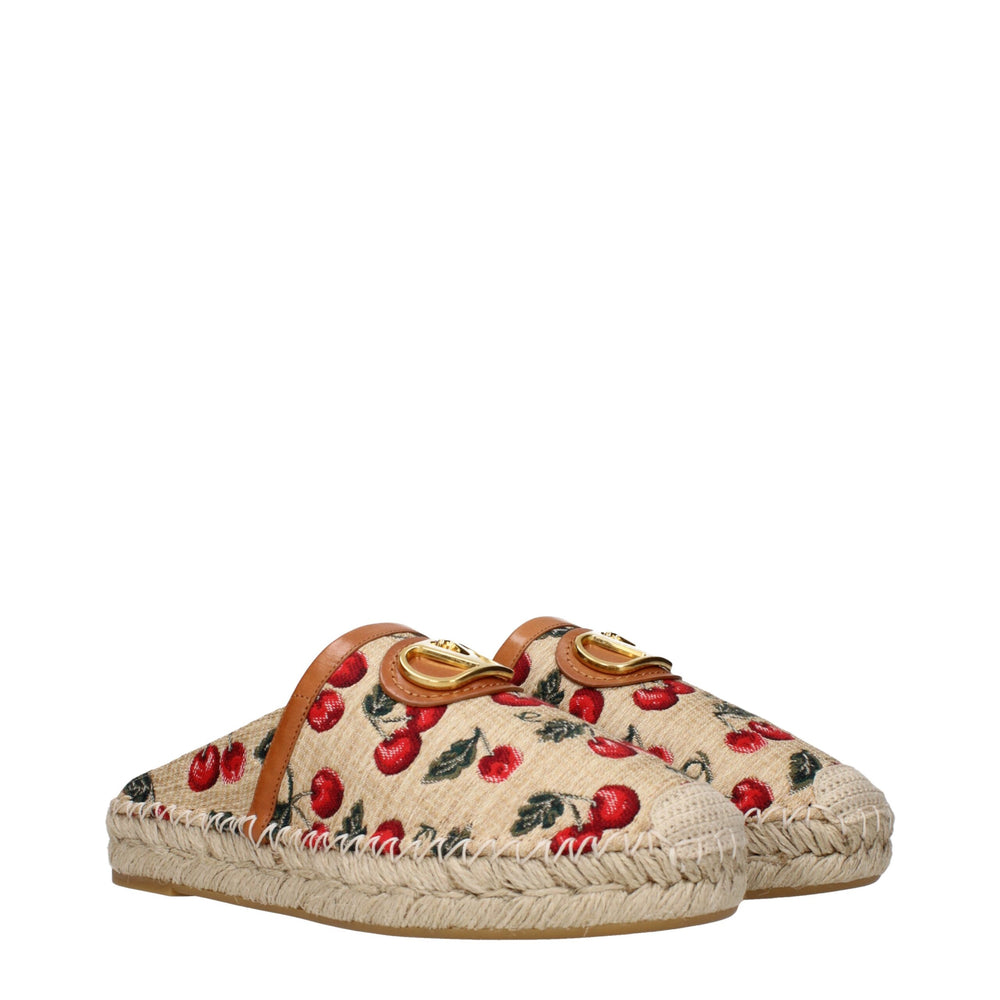 Valentino Garavani Beige Raffia Hausschuhe Sandalen