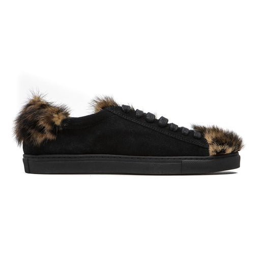 Mr&Mrs Italy Schwarzer Leder-Sneaker