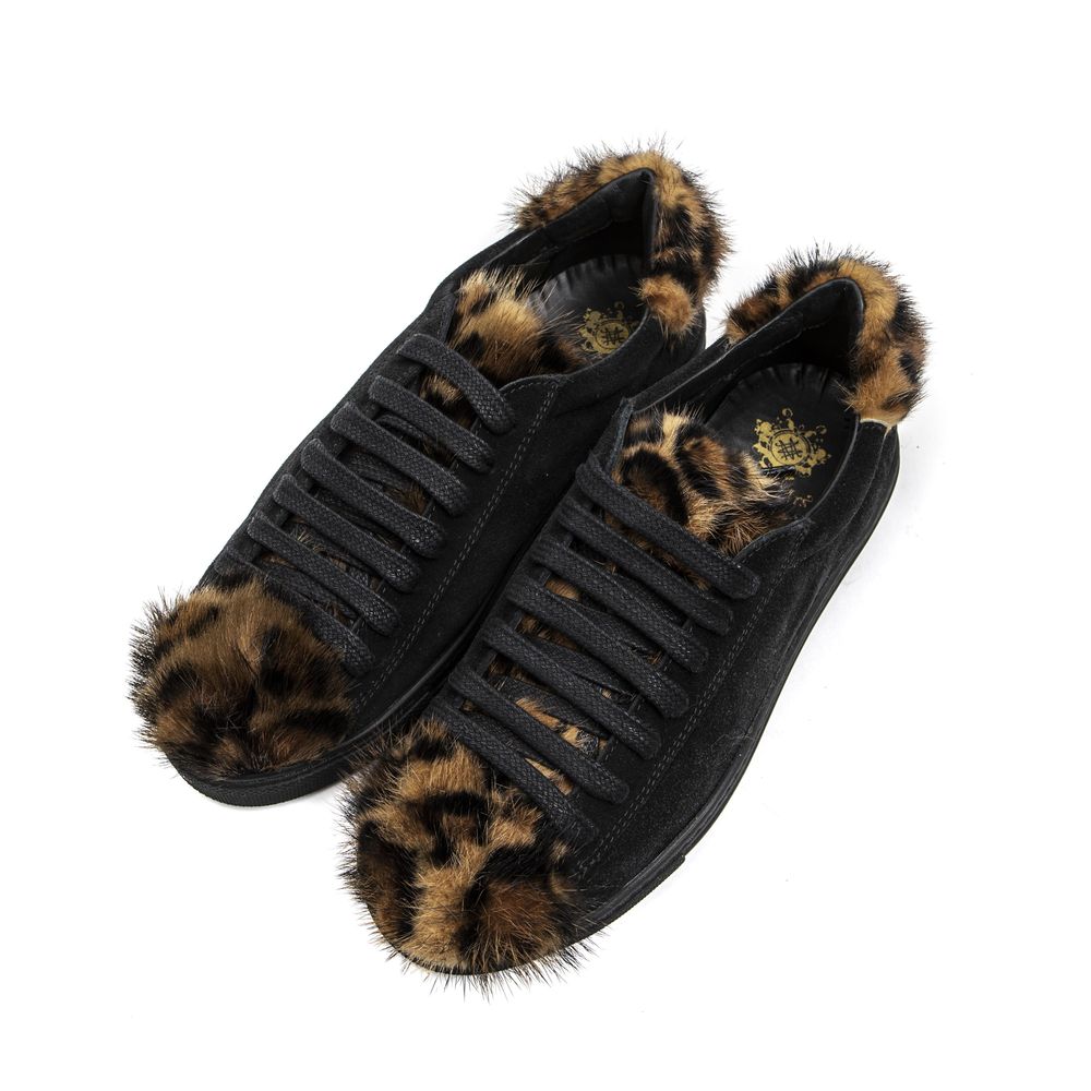 Mr&Mrs Italy Schwarzer Leder-Sneaker