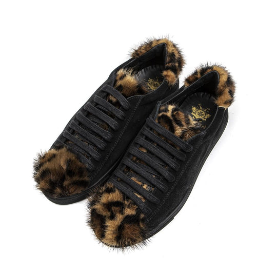 Mr&Mrs Italy Schwarzer Leder-Sneaker