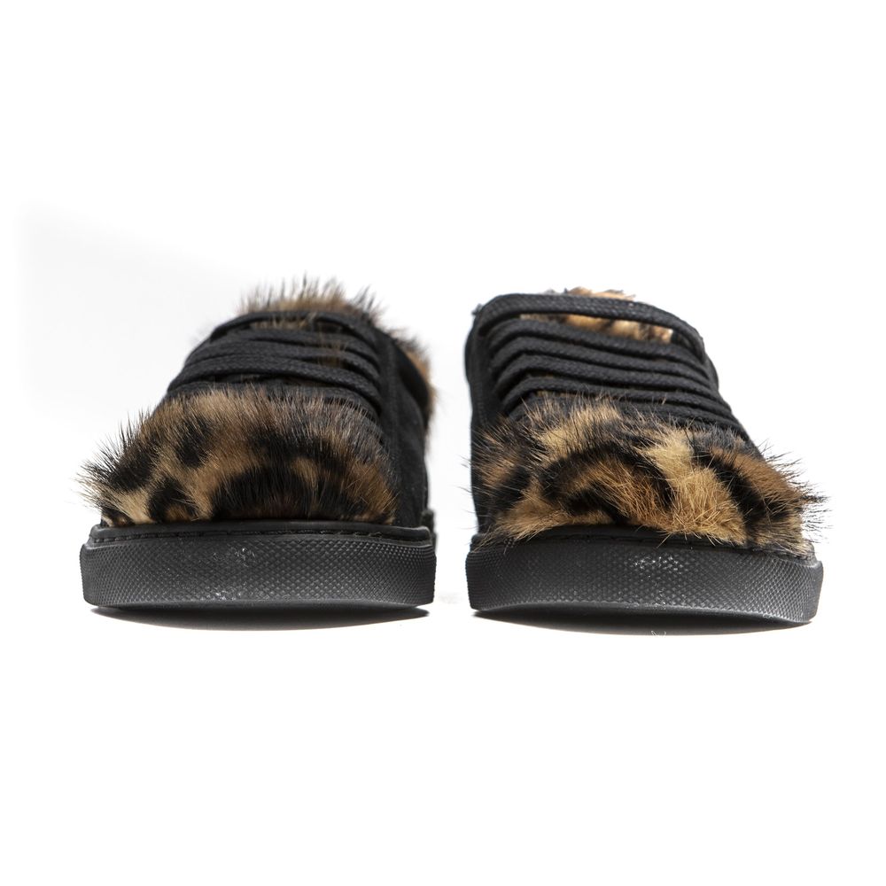Mr&Mrs Italy Schwarzer Leder-Sneaker