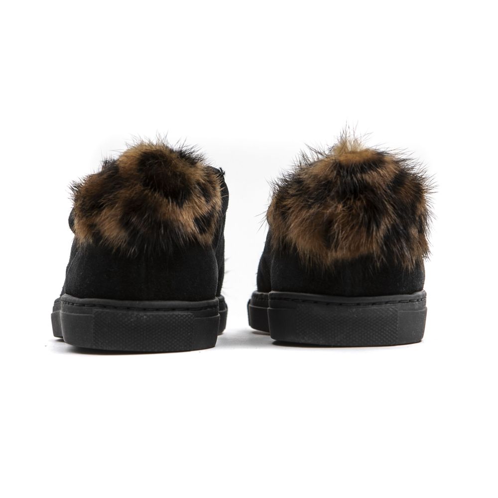 Mr&Mrs Italy Schwarzer Leder-Sneaker