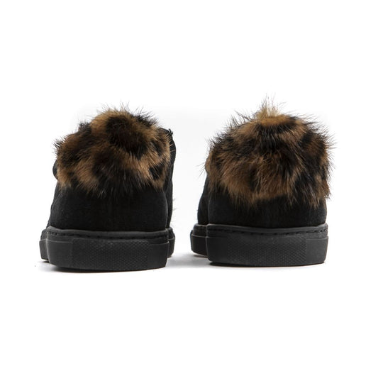 Mr&Mrs Italy Schwarzer Leder-Sneaker