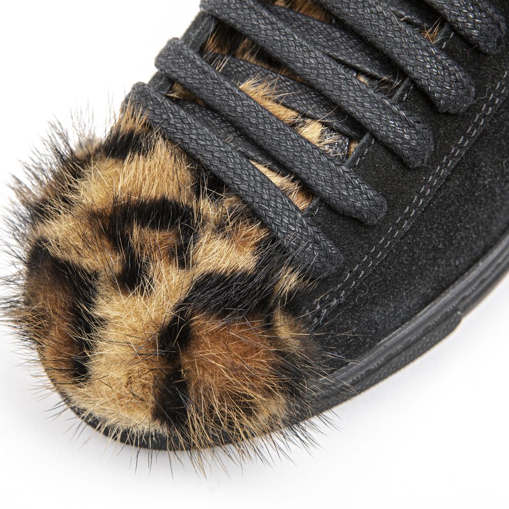 Mr&Mrs Italy Schwarzer Leder-Sneaker