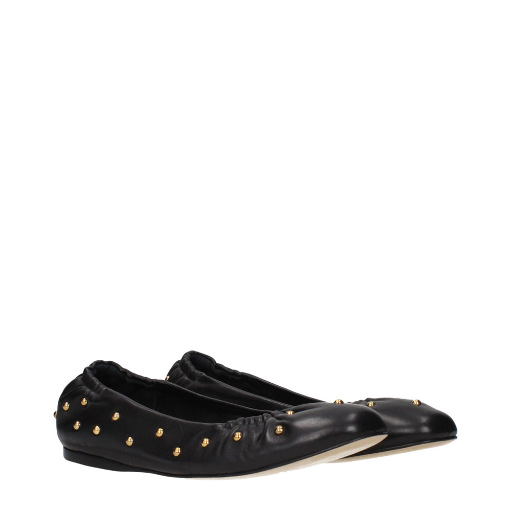 Chloé Schwarze Leder-Ballett-Flats