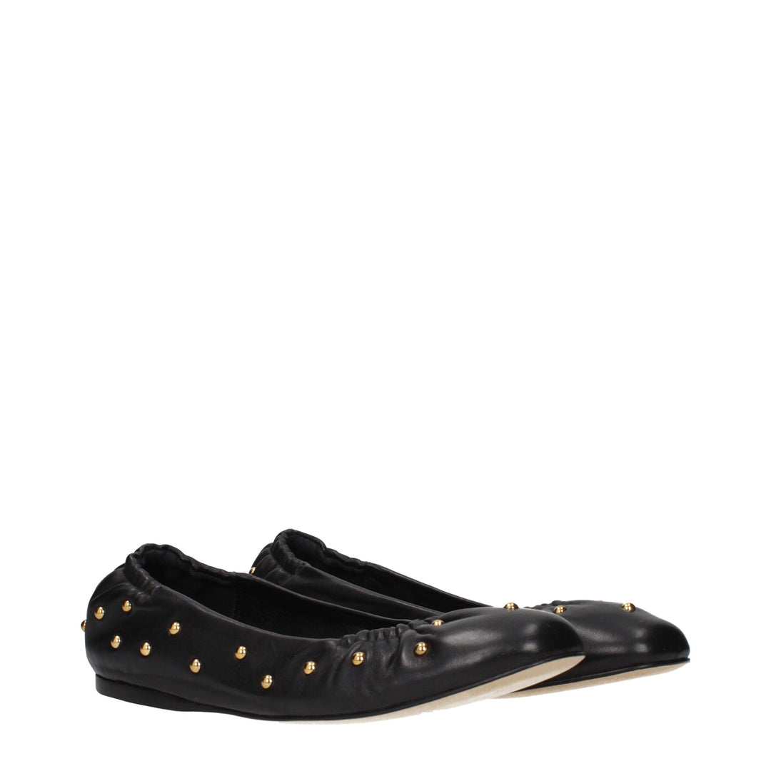 Chloé Schwarze Leder-Ballett-Flats