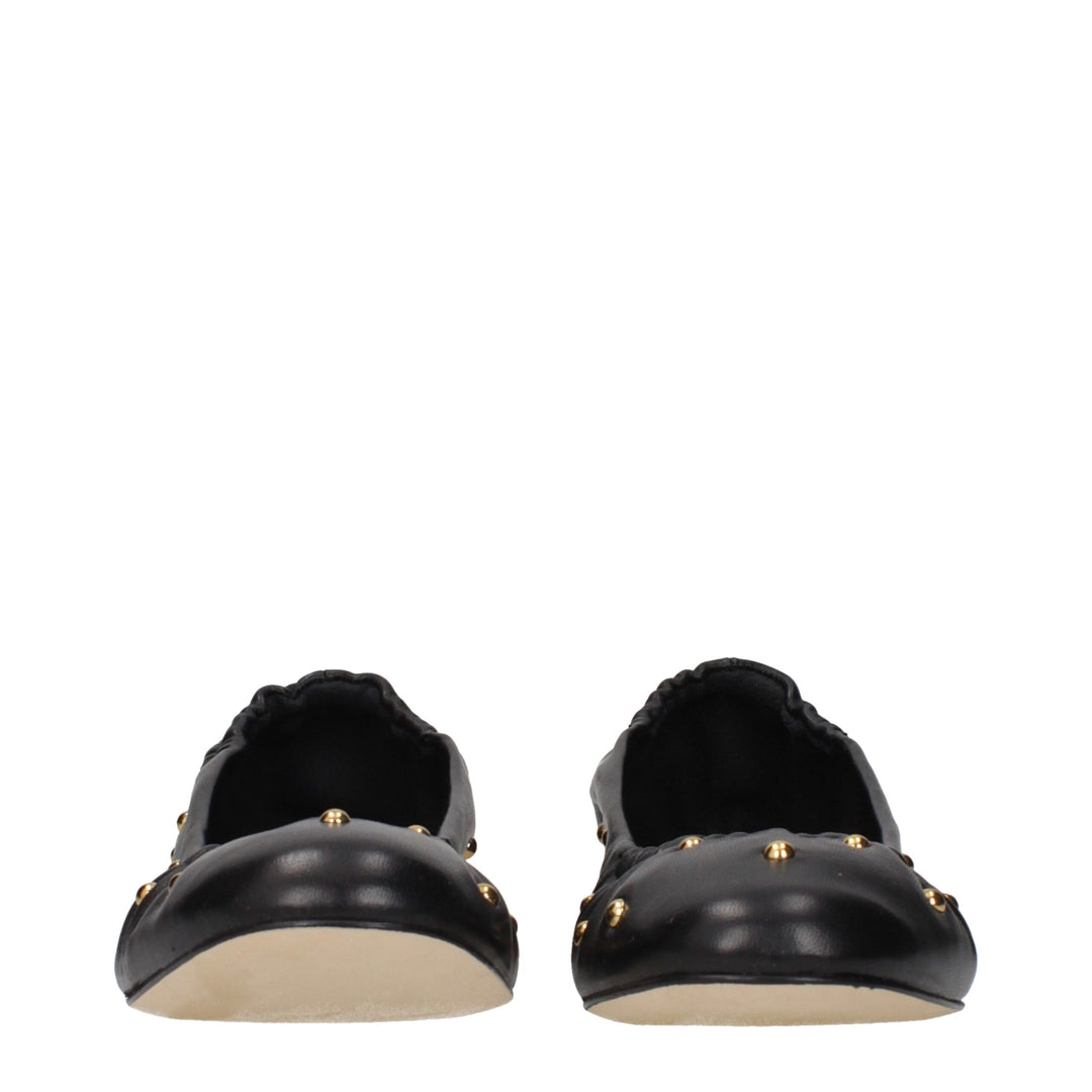 Chloé Schwarze Leder-Ballett-Flats
