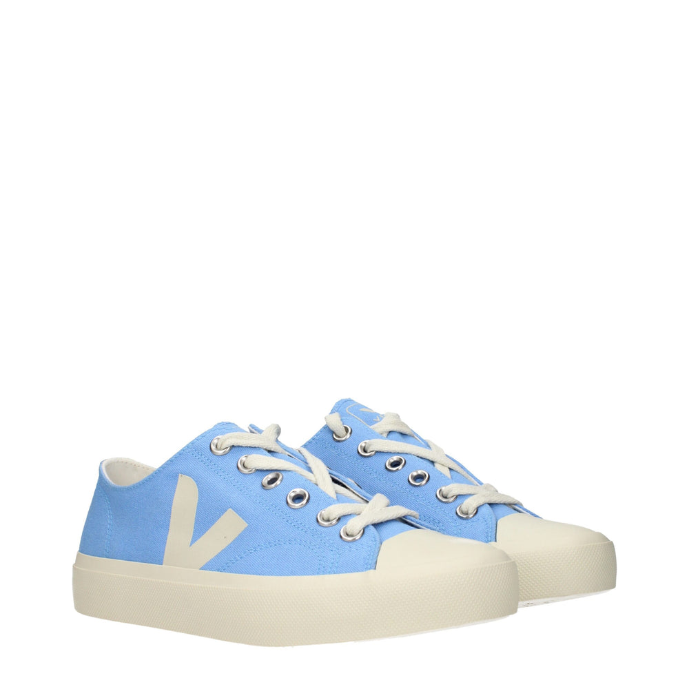Veja Hellblaue Stoff Low Tops