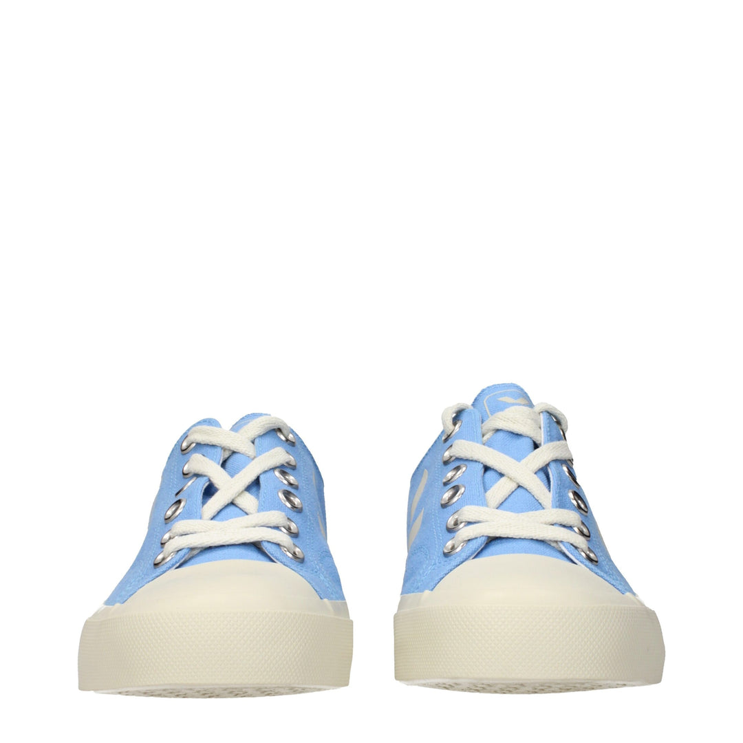Veja Hellblaue Stoff Low Tops