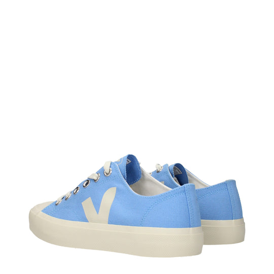 Veja Hellblaue Stoff Low Tops