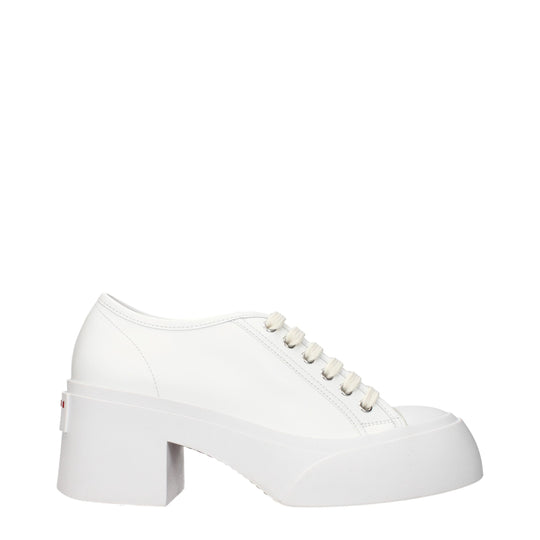 Marni Weiße Leder Plateau Turnschuhe