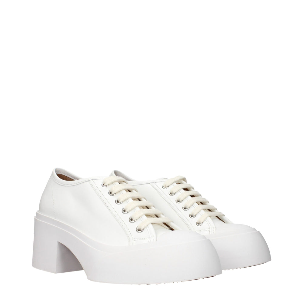 Marni Weiße Leder Plateau Turnschuhe
