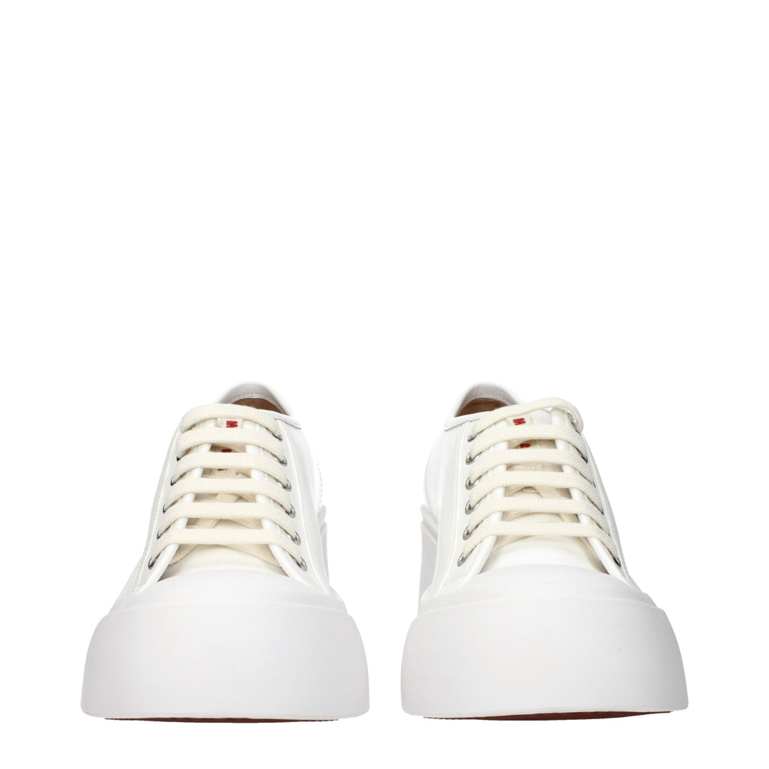 Marni Weiße Leder Plateau Turnschuhe