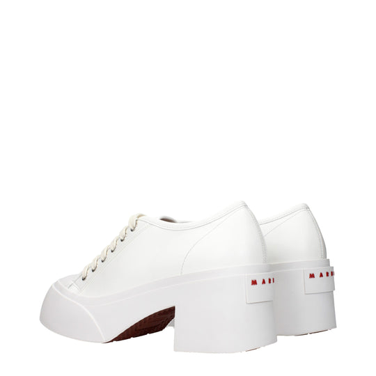 Marni Weiße Leder Plateau Turnschuhe