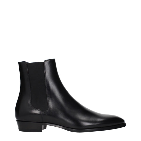 Celine Schwarze Lederstiefeletten