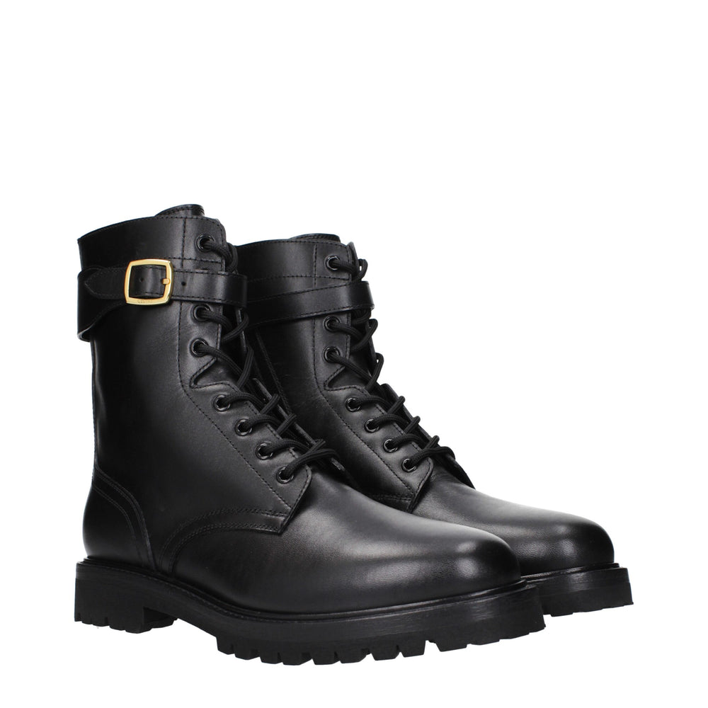 Celine Schwarze Lederstiefeletten