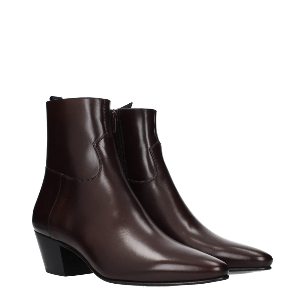 Celine Rote Lederstiefeletten