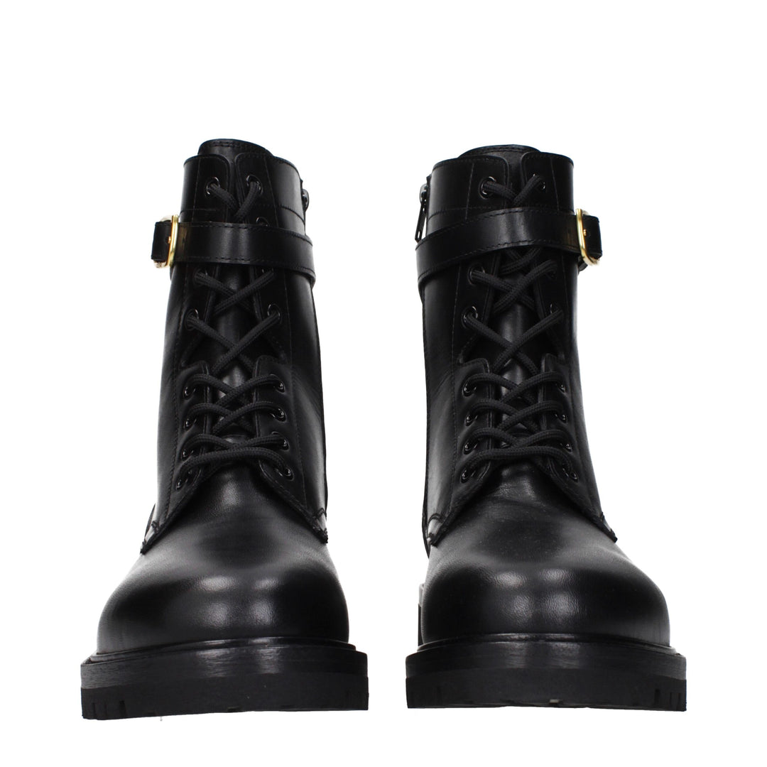 Celine Schwarze Lederstiefeletten