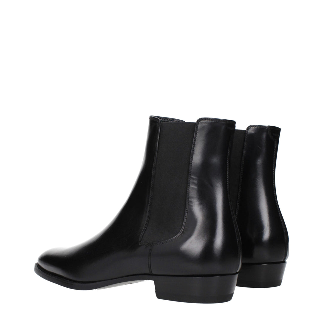 Celine Schwarze Lederstiefeletten