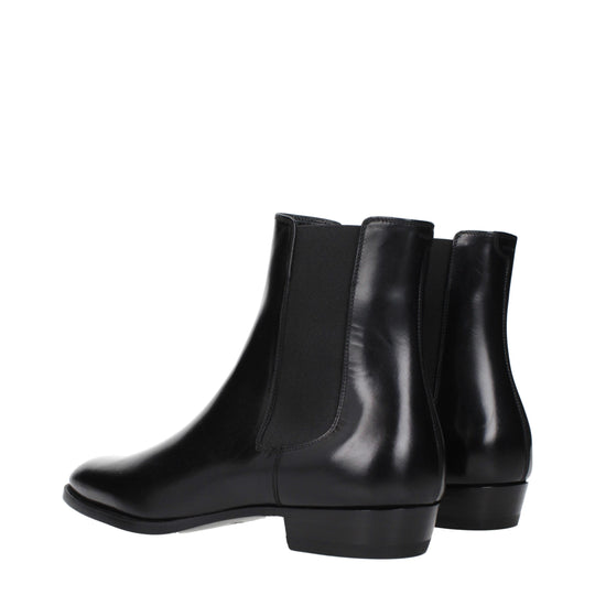Celine Schwarze Lederstiefeletten