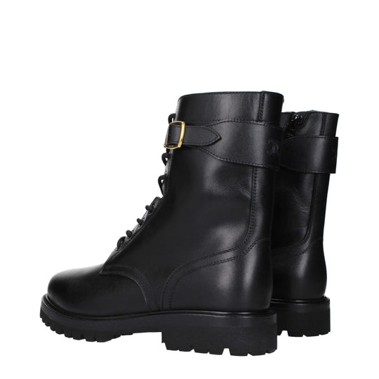 Celine Schwarze Lederstiefeletten