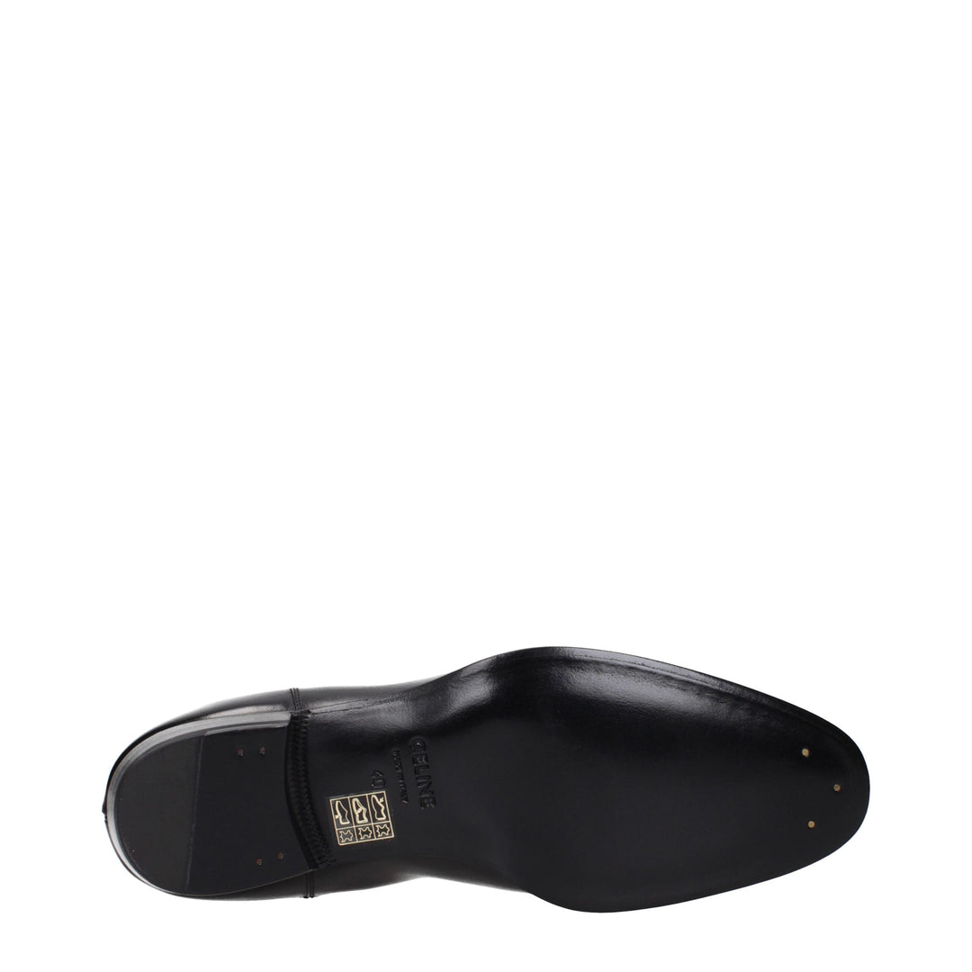 Celine Schwarze Lederstiefeletten