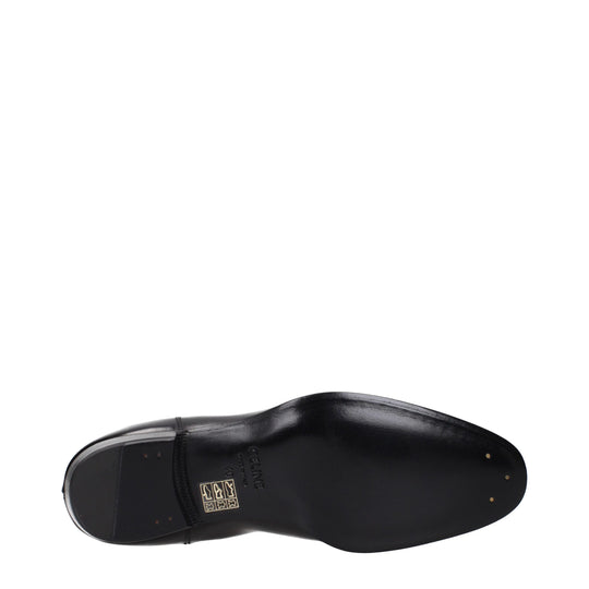 Celine Schwarze Lederstiefeletten