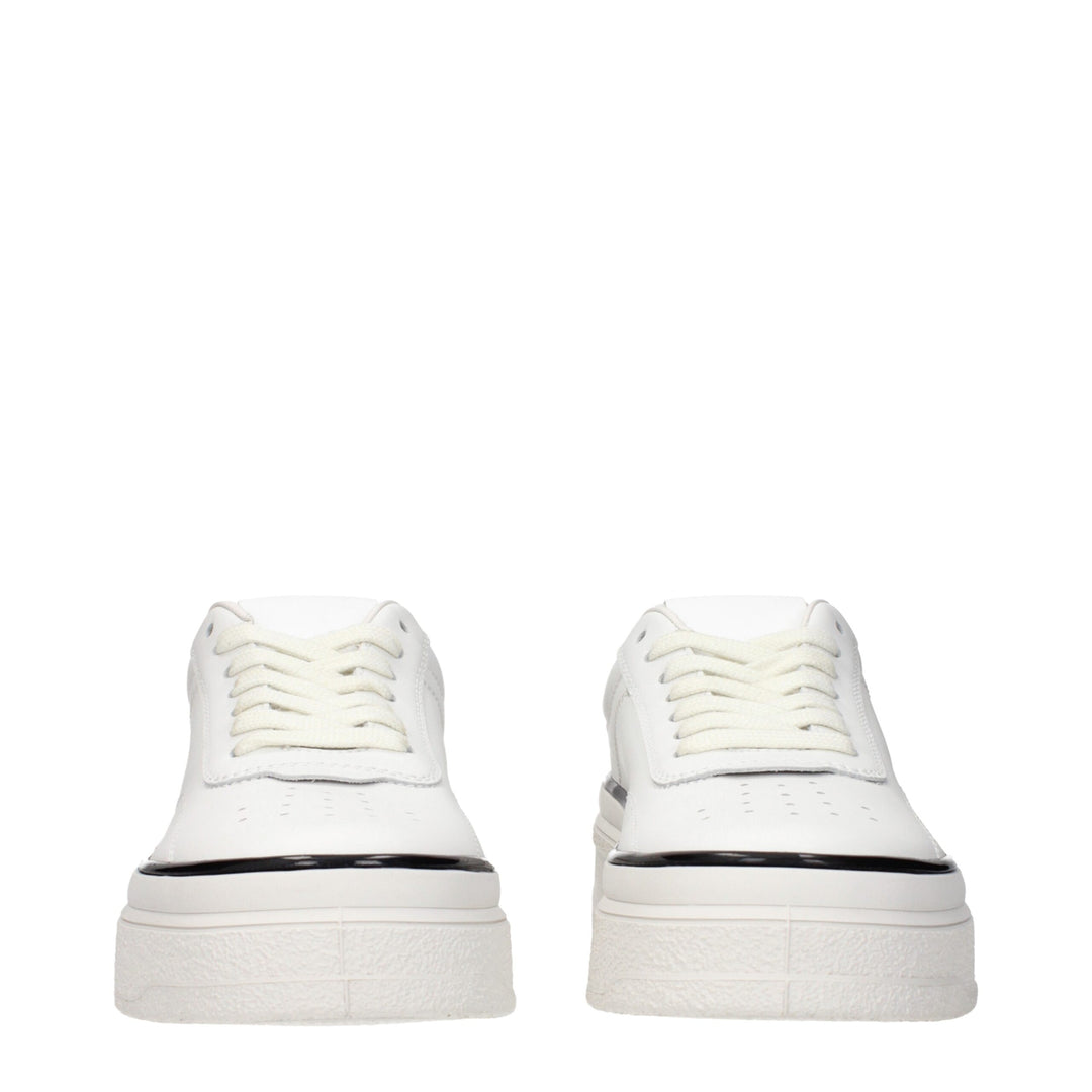 Jil Sander Weiße Leder Plateau Turnschuhe