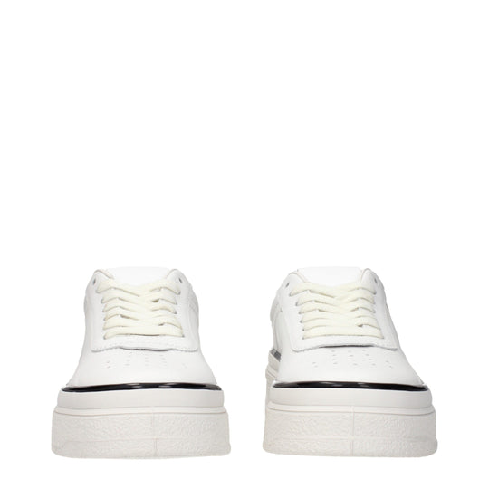 Jil Sander Weiße Leder Plateau Turnschuhe
