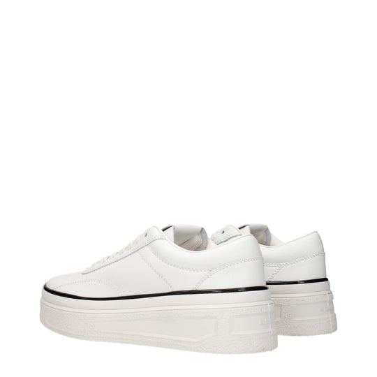 Jil Sander Weiße Leder Plateau Turnschuhe