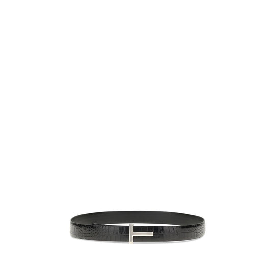 Tom Ford GLÄNZENDER BEDRUCKTER KROKODIL-WENDEGÜRTEL 30