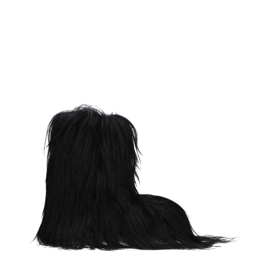 Rick Owens Schwarze Fellstiefel