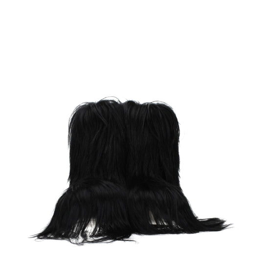 Rick Owens Schwarze Fellstiefel