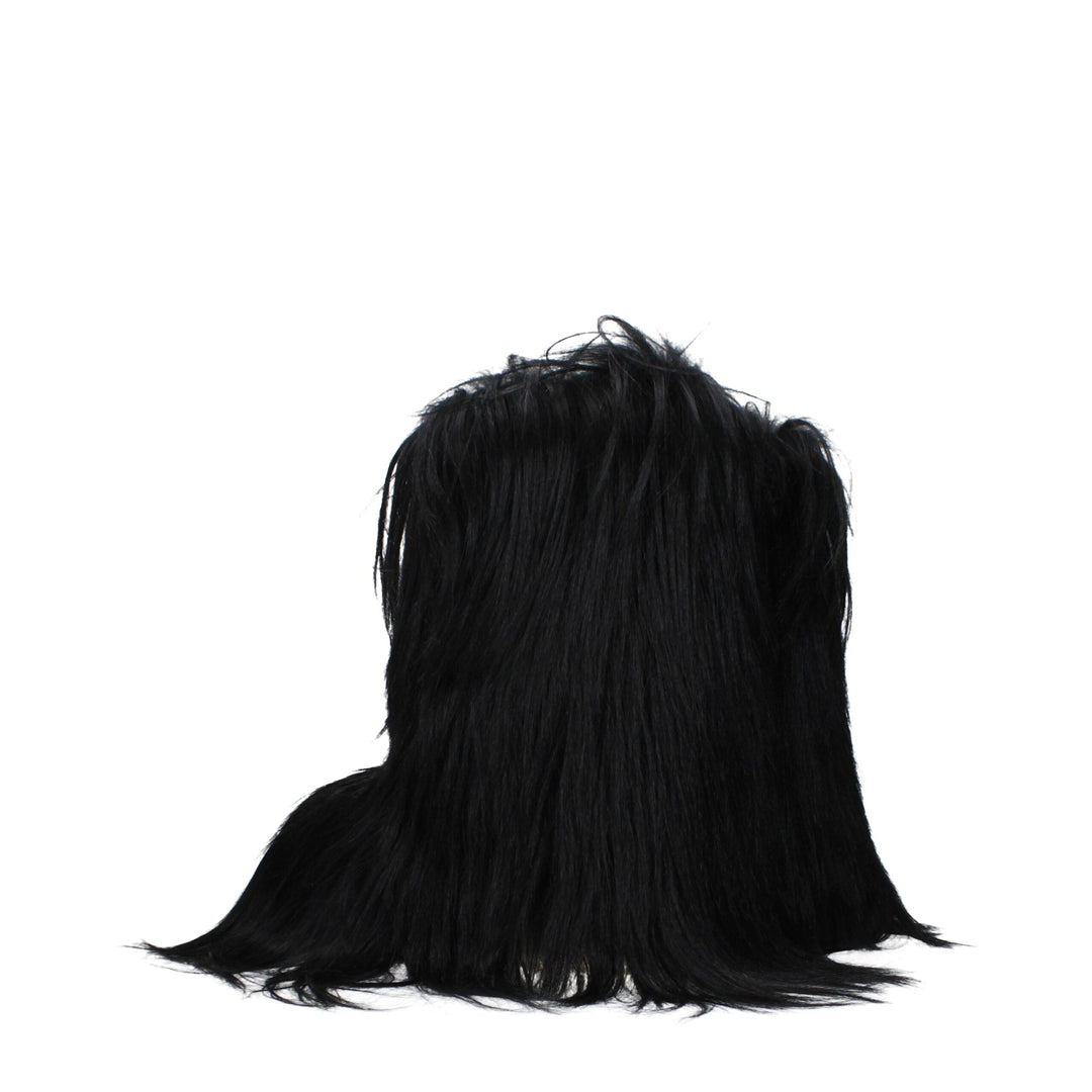 Rick Owens Schwarze Fellstiefel