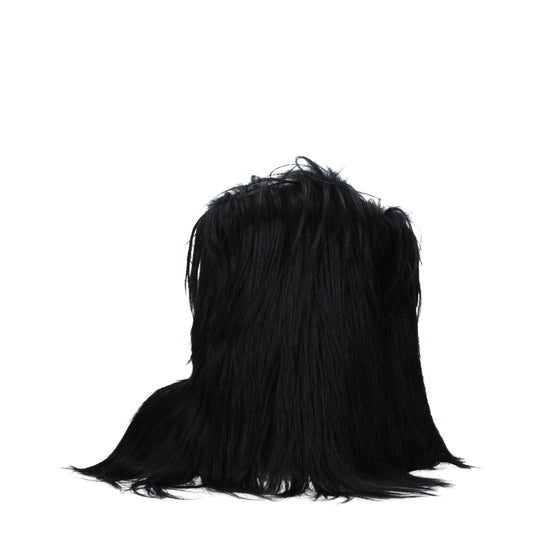 Rick Owens Schwarze Fellstiefel
