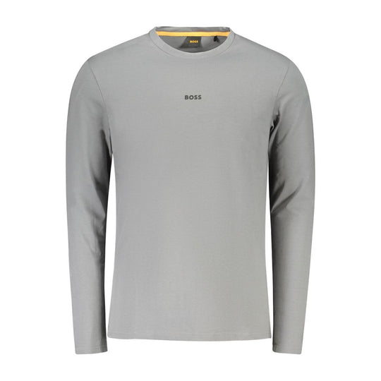 Hugo Boss Graues Baumwolle Männer T-Shirt