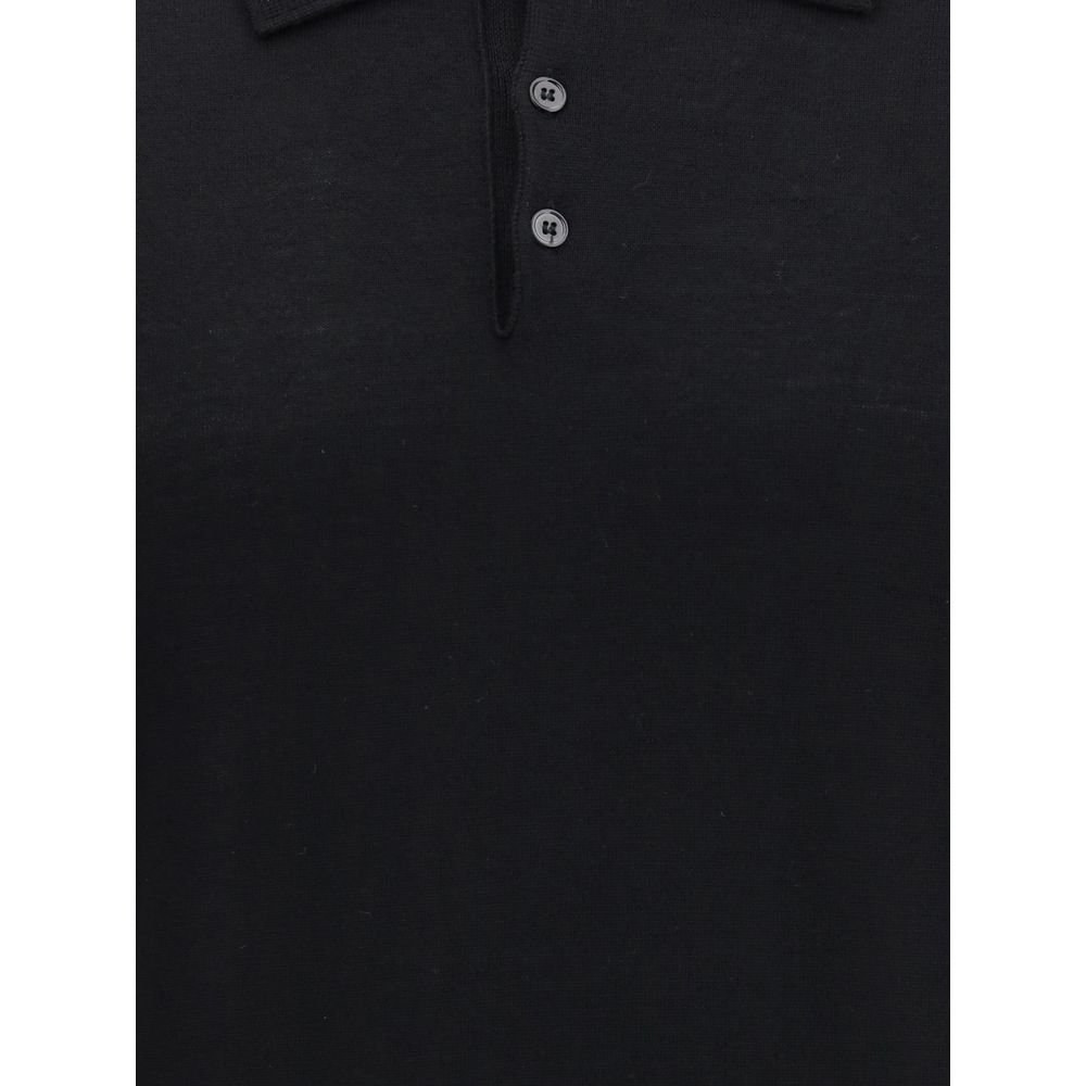 Cruna Gestricktes Poloshirt mit langen Ärmeln