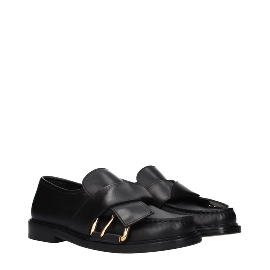 Moschino Schwarze Leder Slipper