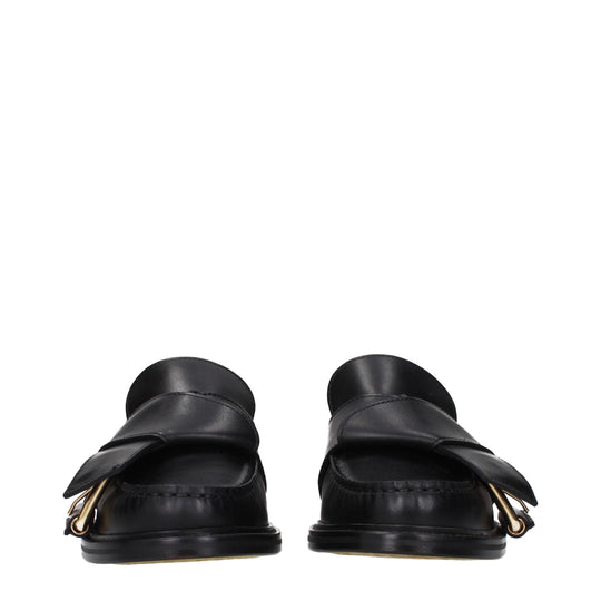 Moschino Schwarze Leder Slipper