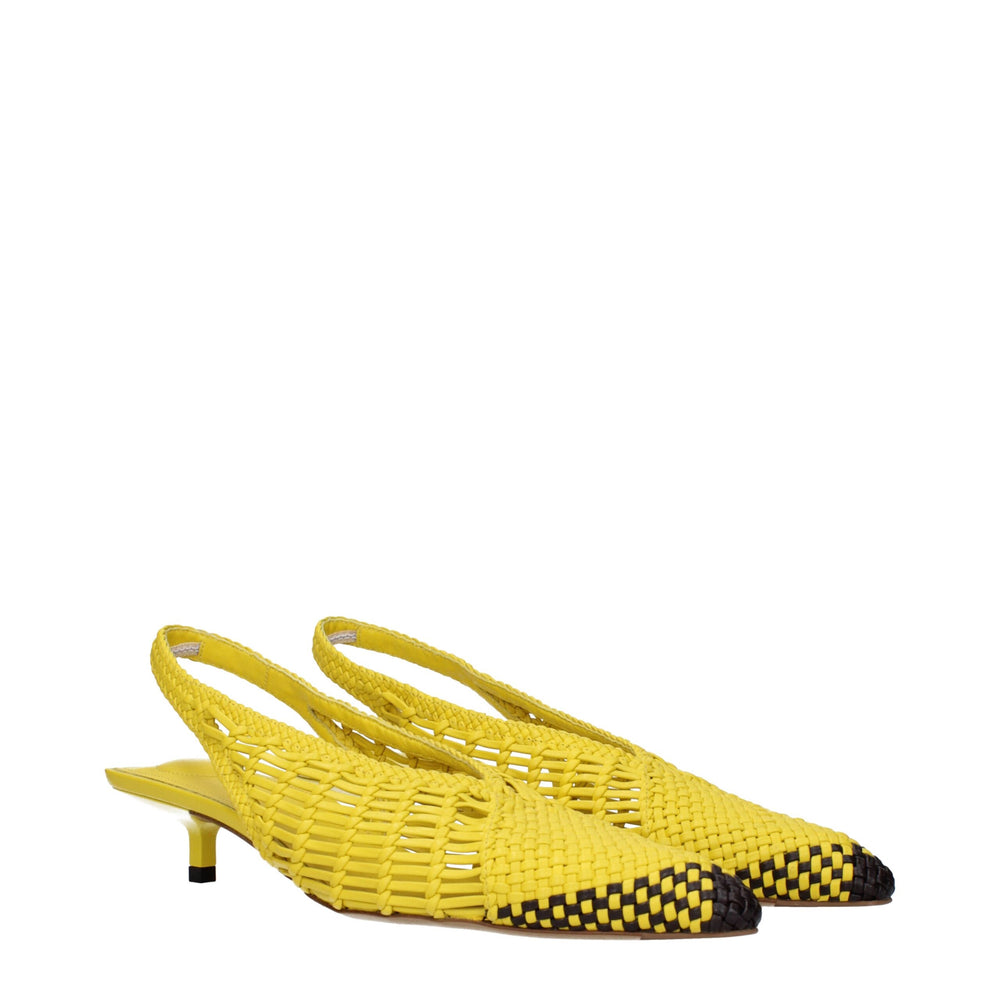 Jacquemus Flache Sandalen aus gelbem Leder